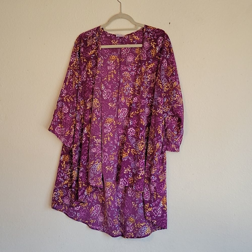 LULAROE OPEN CARDIGAN SIZE L Colorful purple